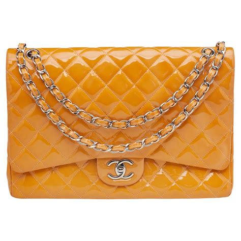 chanel flap bag patent leather in yellow|chanel patent leather mini bag.